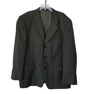 Canaletti Enzo Made In Italy Gray Greenish 3 Buttons Wool Blazer Jacket R 48/43